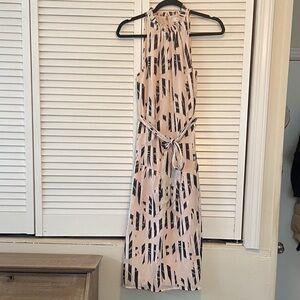 ALI & JAY Pink and Black Textured Patterned Midi Dress. Size S/M